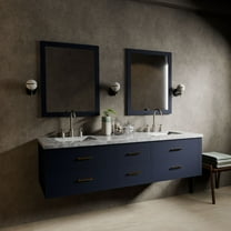 Tuckerton 72 in W x 22 in D Blue Double Bath Vanity and Carrara Marble Top