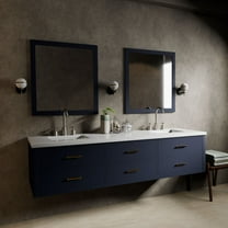 Tuckerton 80 in W x 22 in D Blue Double Bath Vanity and White Quartz Top
