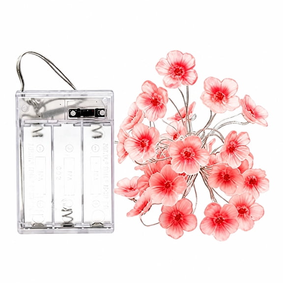 Tuckneck Battery Operated String Lights, 6.6 Ft 20 LED Cherry Blossom Fairy Lights, Twinkle Lights for Bedroom Indoor Decor, Red