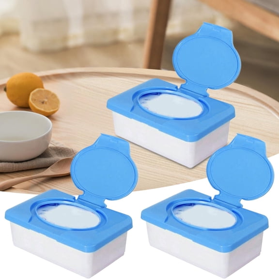Tucknest 2 Pack Wipes Dispenser, 7.9x4.7x3 Inch Refillable Wipe Holder with Buckle Lid, Sealed Container for Wet Wipes, Non Slip