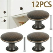 Tucknest Cabinet Knobs, 12 Pack Antique Brass Cabinet Knobs, Vintage Drawer Knobs Single Hole with Screws for Kitchen Cupboard Furniture