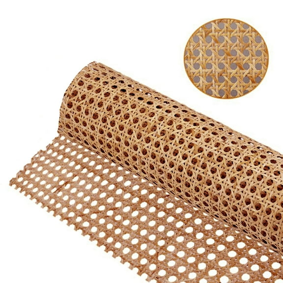 Tucknest Cane Webbing, 39.37x18.89 Inch Rattan Roll, Woven Open Mesh Plastic Net for Furniture Chair Cabinet Repair, Natural Color
