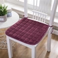 thumbnail image 1 of Tucknest Chair Cushion, 15.7x15.7 Inch Plush Seat Cushion for Dining Chair, Non Slip Winter Warm Cushion with Fixed Rope for Office Car Home, Wine, 1 of 6