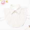 thumbnail image 1 of Tucknest Detachable Collar for Women, Pointed Lapel Fake Dickey Collar, Modesty Panel for Low Neckline Sweaters, Adjustable Striped Shirt Collar, White, 1 of 4