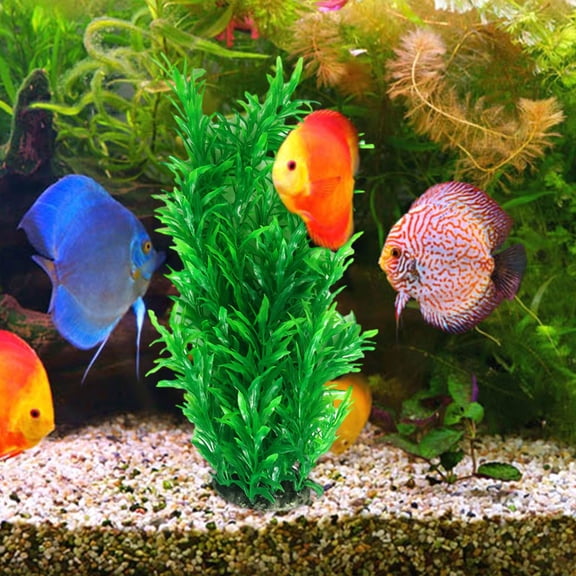 Tucknest Fish Tank Decor, Aquarium Plants Simulation Plastic Aquatic Plants, 19.7 Inch Fake Plants for Fish Tank Decorations, Plastic, Green