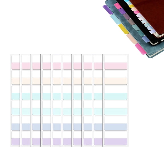 Tucknest Index Tabs, Sticky Tabs for Books and Notebooks, Transparent Page Markers, Vintage Color Self Adhesive Memo Notes for Classification, 10 Pack