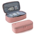 thumbnail image 1 of Tucknest Large Pencil Case, Cute Pencil Pouch with Initial and Zipper, Expandable Canvas Pen Bag for Office Supplies, Pink, 1 of 4