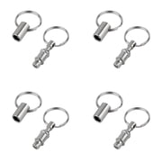 Tucknest Quick Release Keychain, Detachable Key Ring with Push Button, Keychain for Men Women, Iron Alloy, 1.57 Inch, Silver, 4 Pack