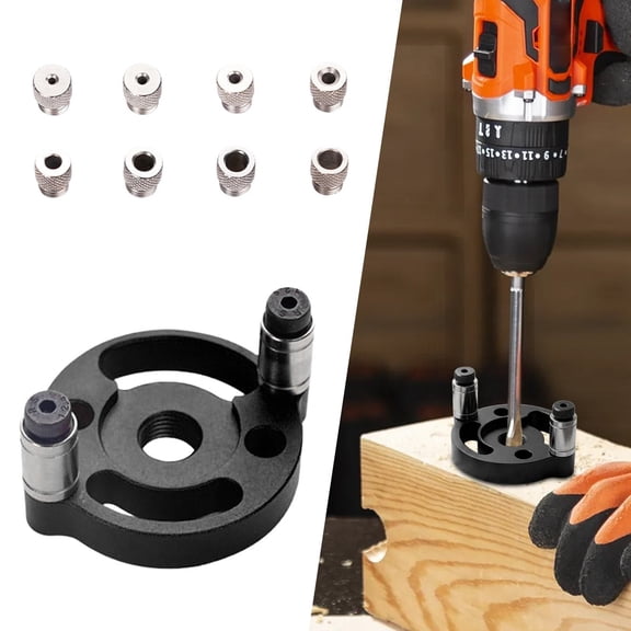 Tucknest Self Centering Dowel Jig, Precision Drill Guide for Woodworking Joints, Self Centering Doweling Jig with 10 Drill Bushings 1/8 to 3/8 Inch, Black