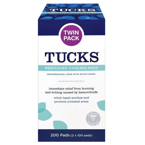Tucks Medicated Cooling Hemorrhoid Pads, 100 Ct, 2-Pack