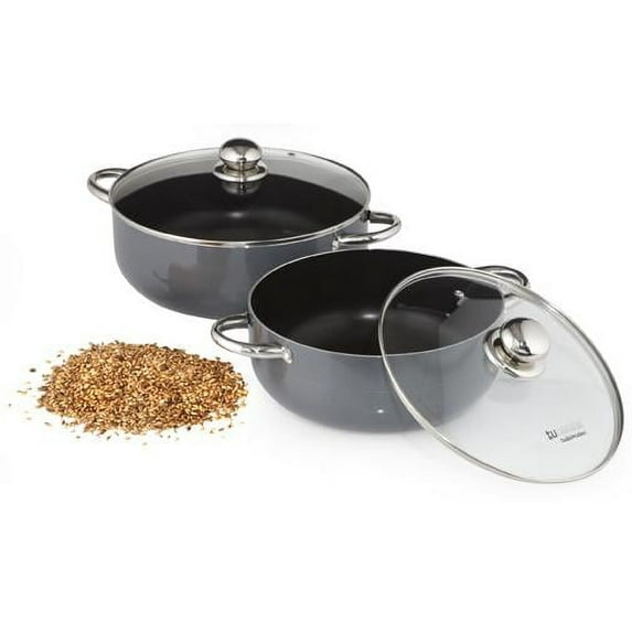 Tucocina 1.7-Quart Traditional Caldero, Heavy-Gauge Pressed Aluminum, Energy Efficient, Durable, with Tempered Glass Lid