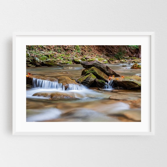Tucquan Glen Nature Preserve - Pennsylvania Photography Water Nature Landscape Autumn Forest Scenic White Framed Wall Art Print 5 x 7 inches
