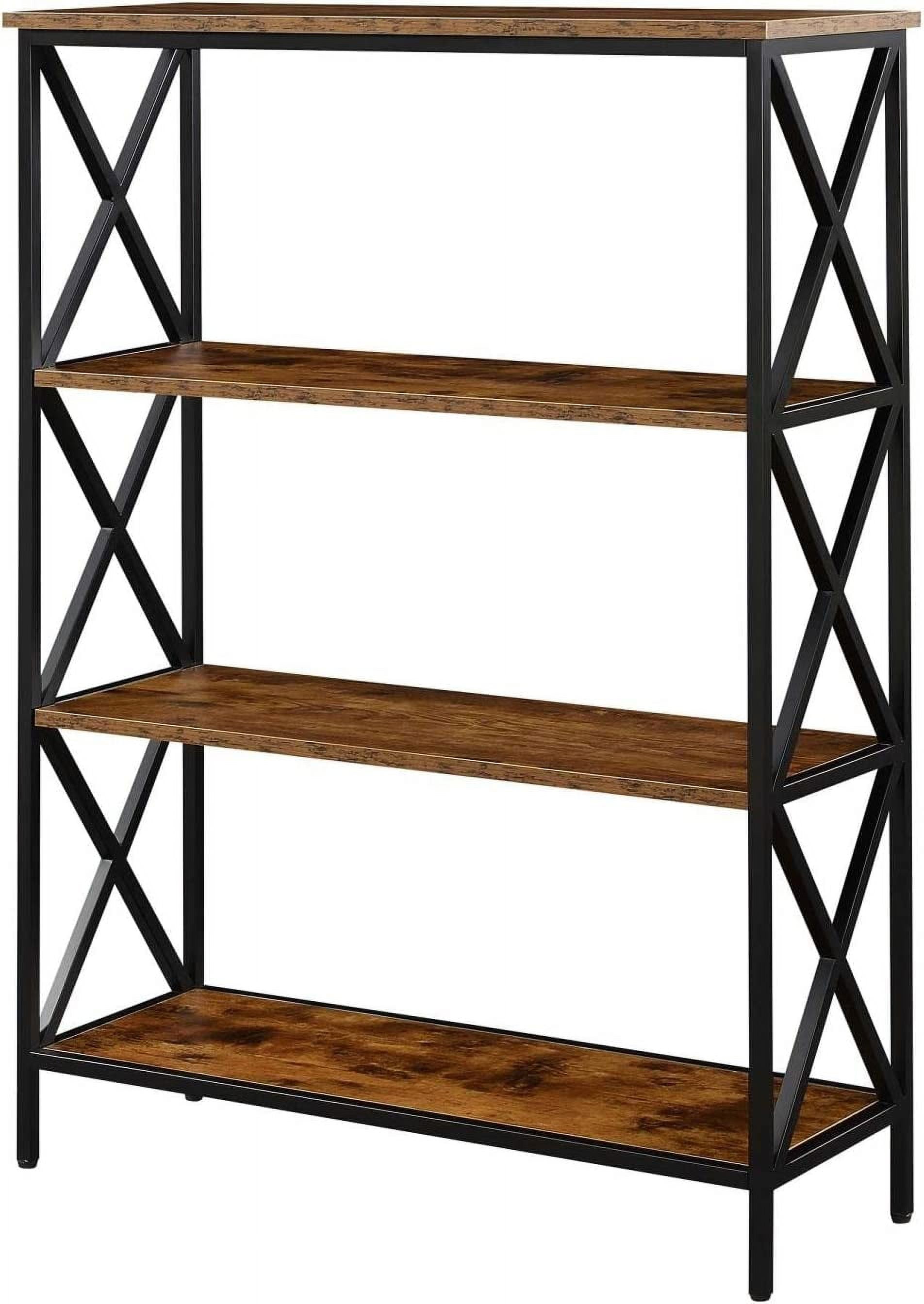 Tucson 4Tier Bookcase, Barnwood/Black