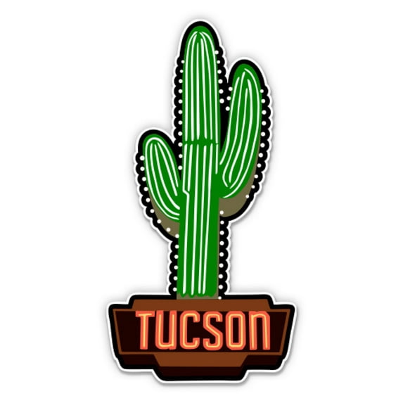 Tucson Cactus Arizona - 12" Vinyl Sticker Waterproof Decal