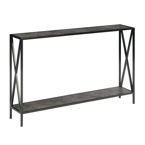 Tucson Console Table with Shelf, Gray