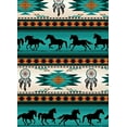 thumbnail image 1 of Tucson Dreamcatcher Horse Stripe Turquoise Elizabeth's Studio 43" Wide Cotton Fabric Sold by Yard, 1 of 1