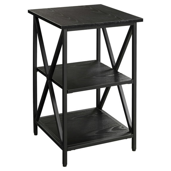Tucson End Table with Shelves Black