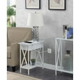 thumbnail image 1 of Tucson Flip Top End Table with Charging Station and Shelf in White Marble Wood, 1 of 10