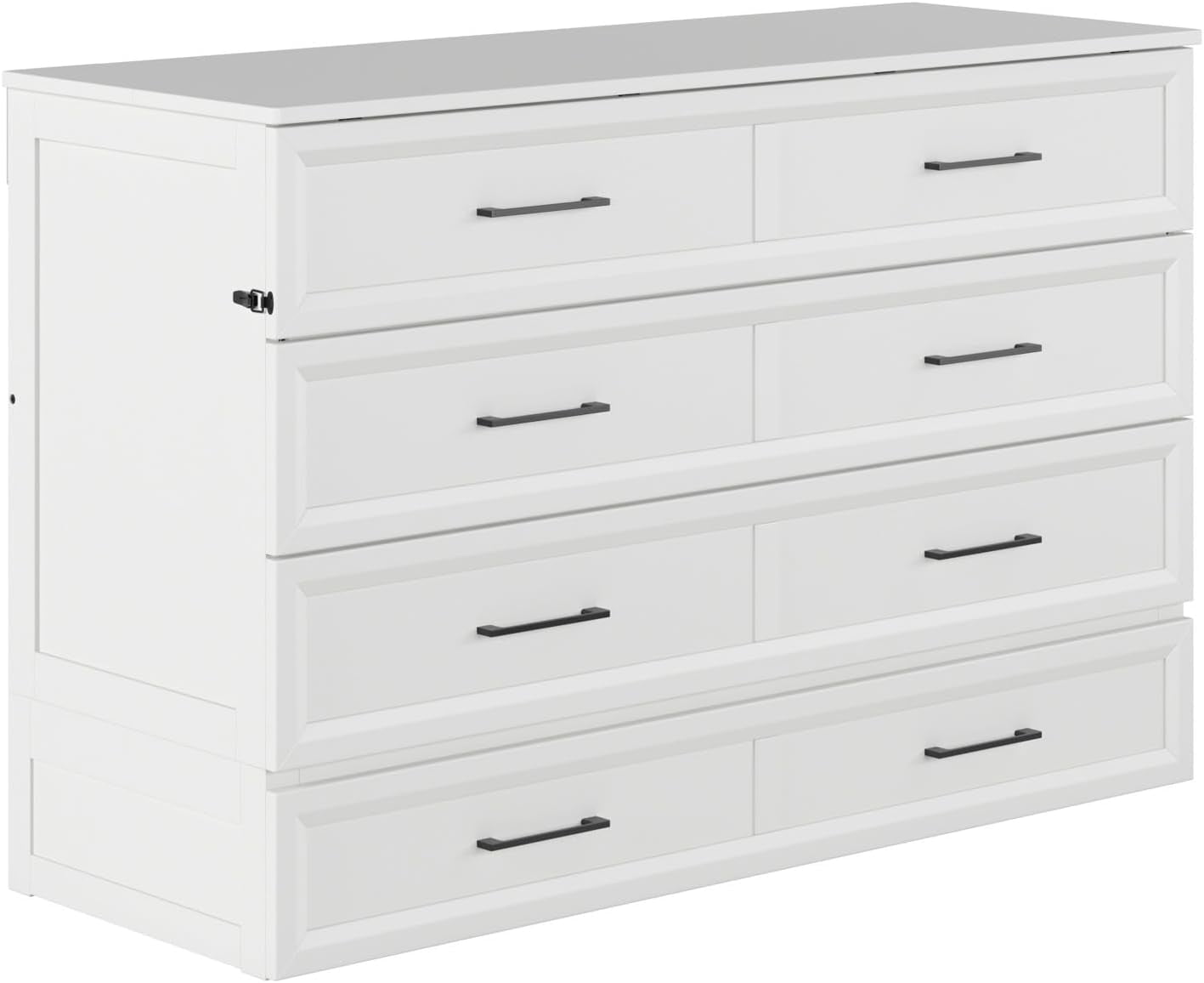 Tucson Full Murphy Bed Chest with 6" Mattress, Storage Drawer & Built