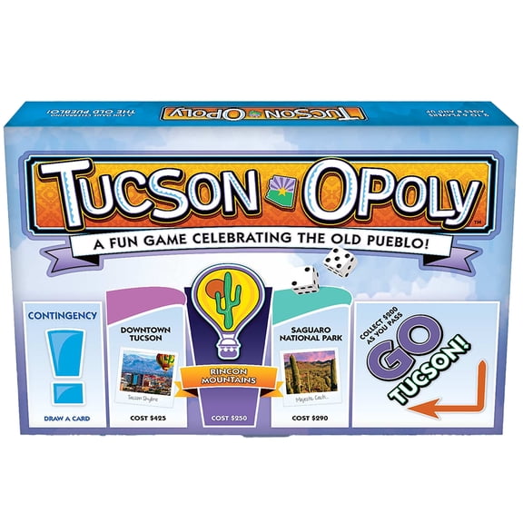 Late For The Sky: Tucson-Opoly - Arizona City Themed Opoly-Style Board Game, Landmarks, Family Strategy Play, 2-6 Players, Traditional or 1hr Version