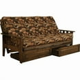 thumbnail image 1 of Tucson Rustic Walnut Futon Frame with Peters Cabin Mattress & Storage Drawers - Full Size, 1 of 1