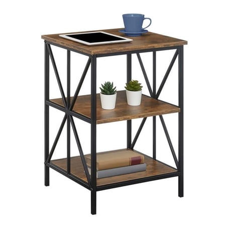 Tucson Starburst End Table with Shelves