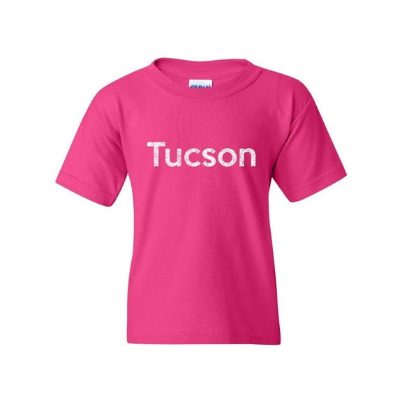 Tucson Unisex Youth Kids T-Shirt Tee Clothing Youth Large Heliconia Pink