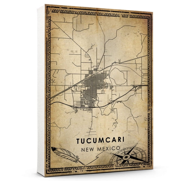 Tucumcari Vintage Map Prints Canvas, New Mexico Map Art Canvas, Canvas, Tucumcari Map City style vintage Canvas , Canvas Wall Art, Street Map Artwork Canvas