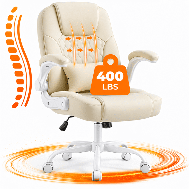 Erkonomic Computer TudoFish Leather Office Chair, Big and Tall Office Chair 400LBS Wide ...