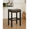 Tudor Backless 26" Stationary Barstool, Antique Brown Leather with