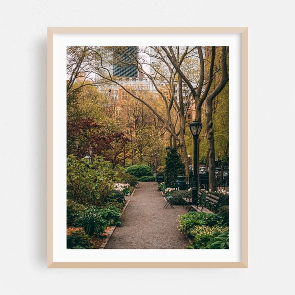 Tudor City Greens 01 - Manhattan New York Photography Oak Framed Wall Art Print 24 x 30 inches