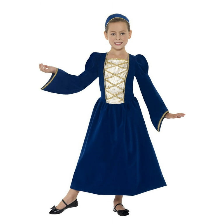 Tudor Princess Girl Costume Kids Royal Blue Tudor Princess Girl Costume Kids Royal Blue