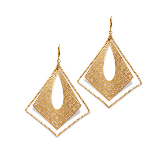 Tudor Temptations Gold Leverback Earrings