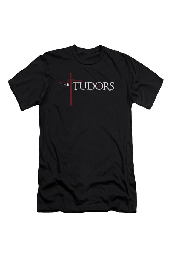 Tudors Logo Premium Adult Slim Fit 30/1 T-Shirt Black