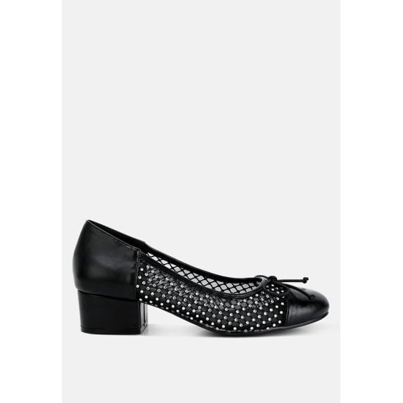 Tudum Rhinestone Detail Mesh Ballerinas