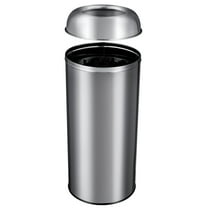 Tuekys 17 Gal / 65L Open Top Trash Can Commercial Grade Heavy Duty Tall Commercial Trash Can Brushed Stainless Steel for Outdoor | Kitchen Waste Bins for Home, Office, Restaurant, Restroom