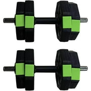 Tuekys 2-in-1 30LBS Adjustable Weight Dumbbells Set, Push-up-Stand Barbell Kettlebell for Home Gym Fitness Exercises