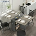 thumbnail image 1 of Tuekys 47.2 in Rectangle Storage Racks Dining Table, Grey, 1 of 9