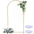 thumbnail image 1 of Tuekys 4x7.2FT Wedding Arch Backdrop Stand, Metal Arched Frame for Wedding, Birthday Party, Photo Booth Backdrops, 1 of 7