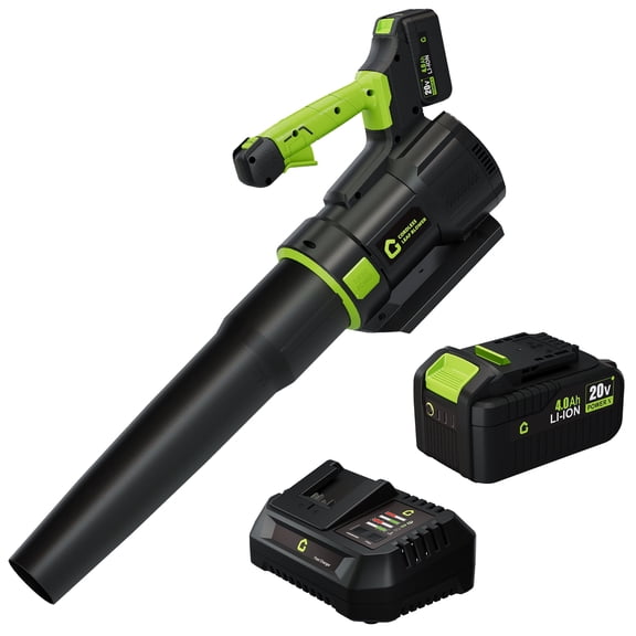Tuekys 600 CFM 200 MPH 20V Cordless Leaf Blower - Includes 2x 2.0Ah Batteries & Fast Charger for Maximum Power Lawn & Patio Cleaning