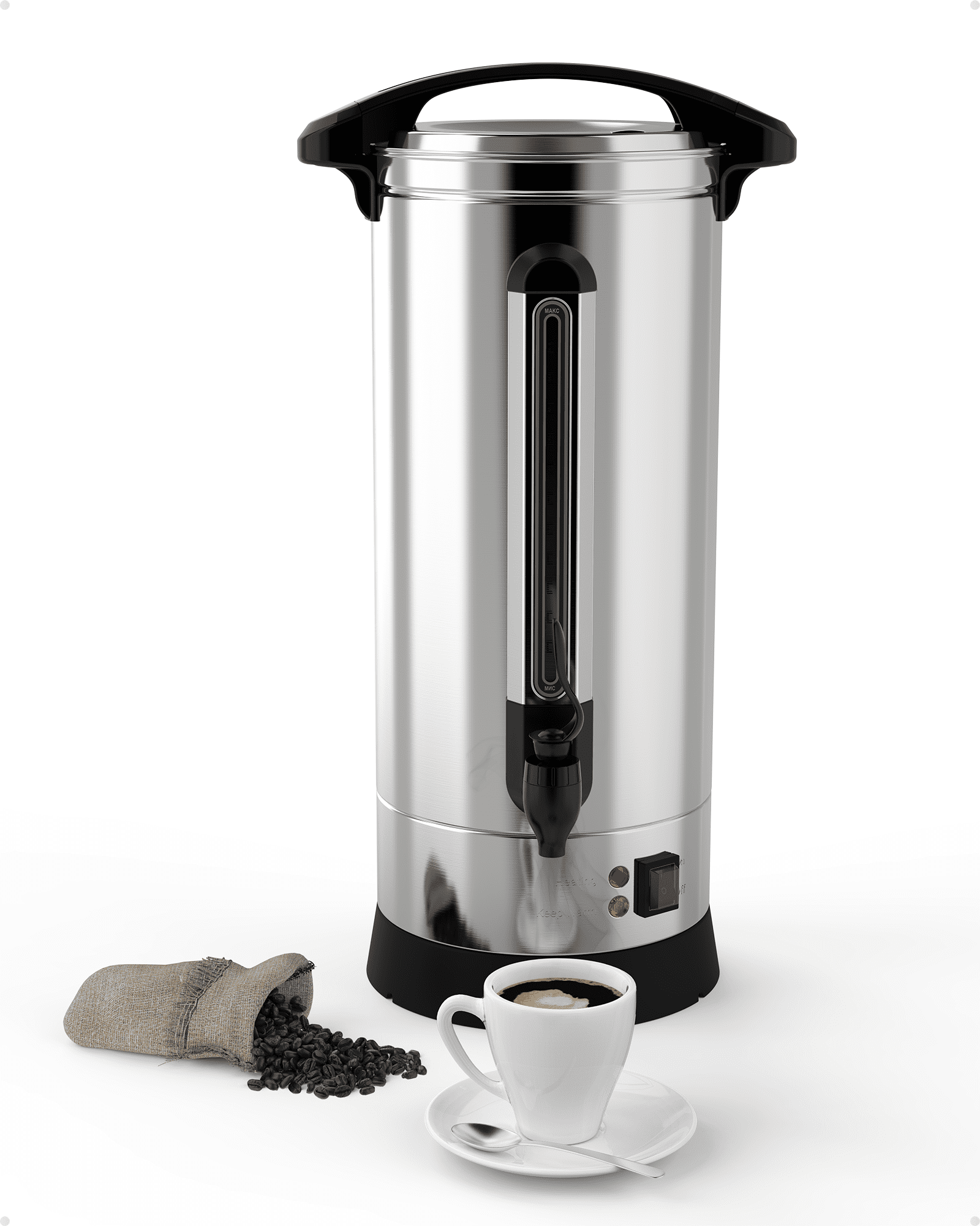 Tuekys 65 Cup Commercial Coffee Maker, Quick Brewing and Food Grade Stainless Steel,Large Coffee Urn Perfect For Meeting Rooms, Lounges, and Other Large Gatherings-10L