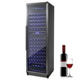 thumbnail image 1 of Tuekys 77 inch Wine Fridge Dual Zone, 187 Bottles Large Freestanding Wine Cooler Refrigerator with Intelligent Temperature Memory,Fast Cooling Low Noise and No Fog Built-in, 1 of 7