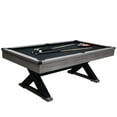 thumbnail image 1 of Tuekys 7FT Pool Table, 84" Billiard Table with 2 Cue Sticks, Billiard Balls, Cues, Cleaning Brush, X-Legs, 1 of 6