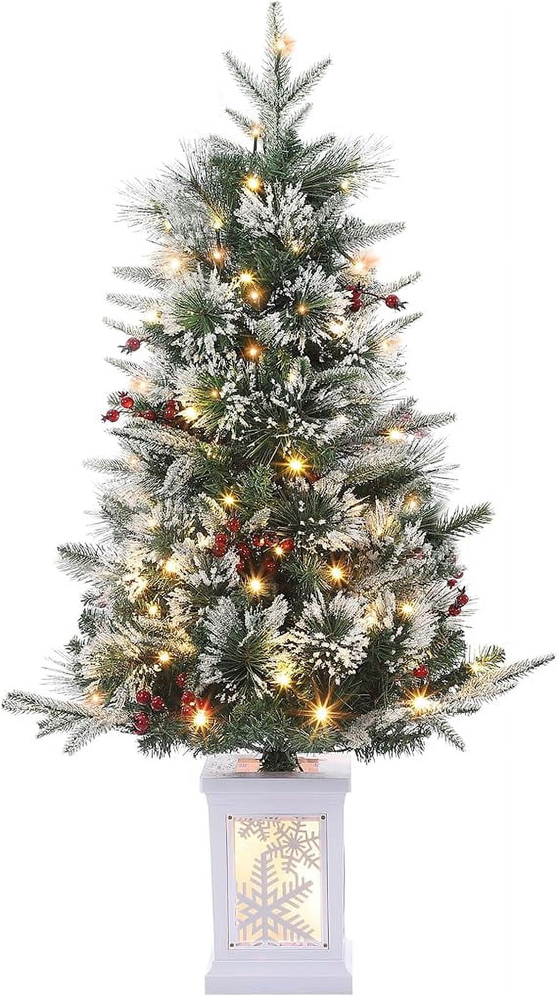 Tuekys Christmas Tree, 3 Ft PreLit Artificial with Lighting Potted