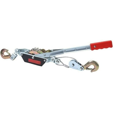Tuekys Dual Gear Power Puller, Hand Cable Puller Come Along Winch with 2 Hooks, 2 Ton (4,400 lb) Capacity