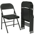 thumbnail image 1 of Tuekys Folding Chairs Set of 4, Foldable Chairs with Metal Frame Hold up to 350 Pounds, Portable Black Folding Chairs Suitable for Dining Room, Living Room, Office, Camping, 1 of 8