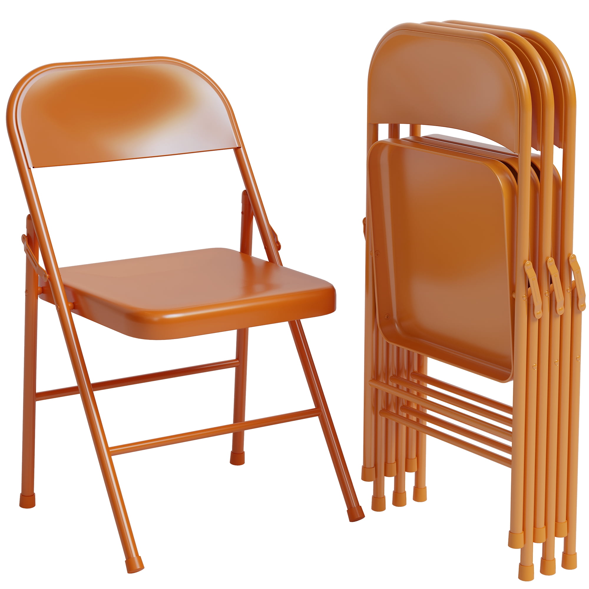Tuekys Folding Chairs Set of 4, Foldable Chairs with Metal Frame Hold