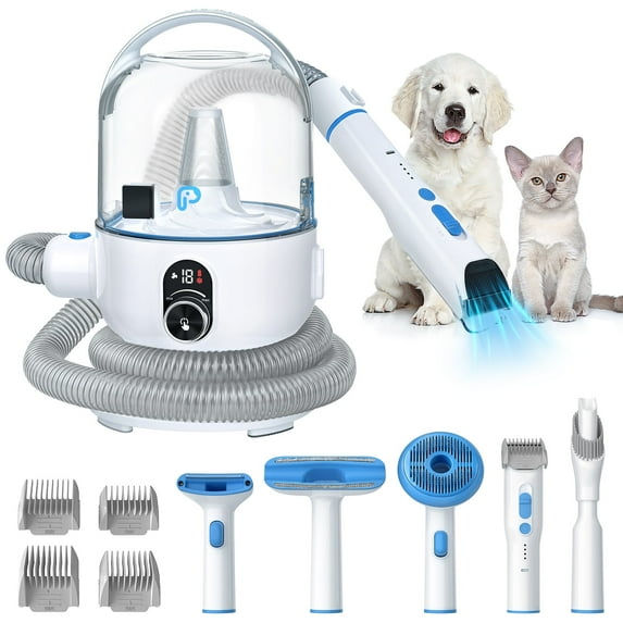 Tuekys Pet Grooming Kit,2L Dog Hair Vacuum Suction 99% Pet Hair,5-in-1 Pet Vacuum Kit for Dogs Cats,Low Noise Vacuum Suction