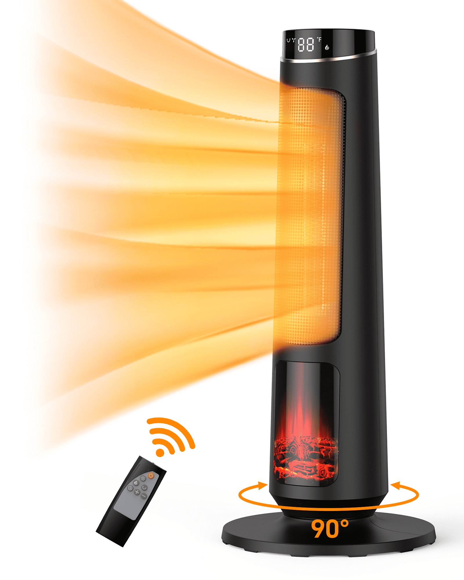 Tuekys Space Heater with Thermostat, Oscillating Ceramic Tower Heater