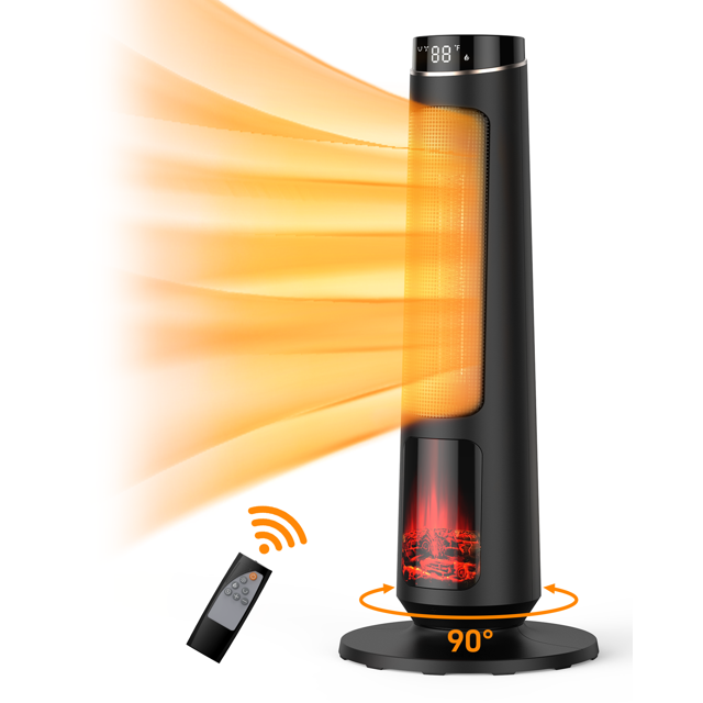 Tuekys Space Heater with Thermostat, Oscillating Ceramic Tower Heater